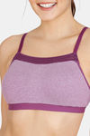 Zivame Wonder Stripe Double Layered Non Wired Full Coverage Cami Bra - Purple Passion — thumbnail 4